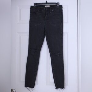 Madewell Black Distressed Skinny Jeans